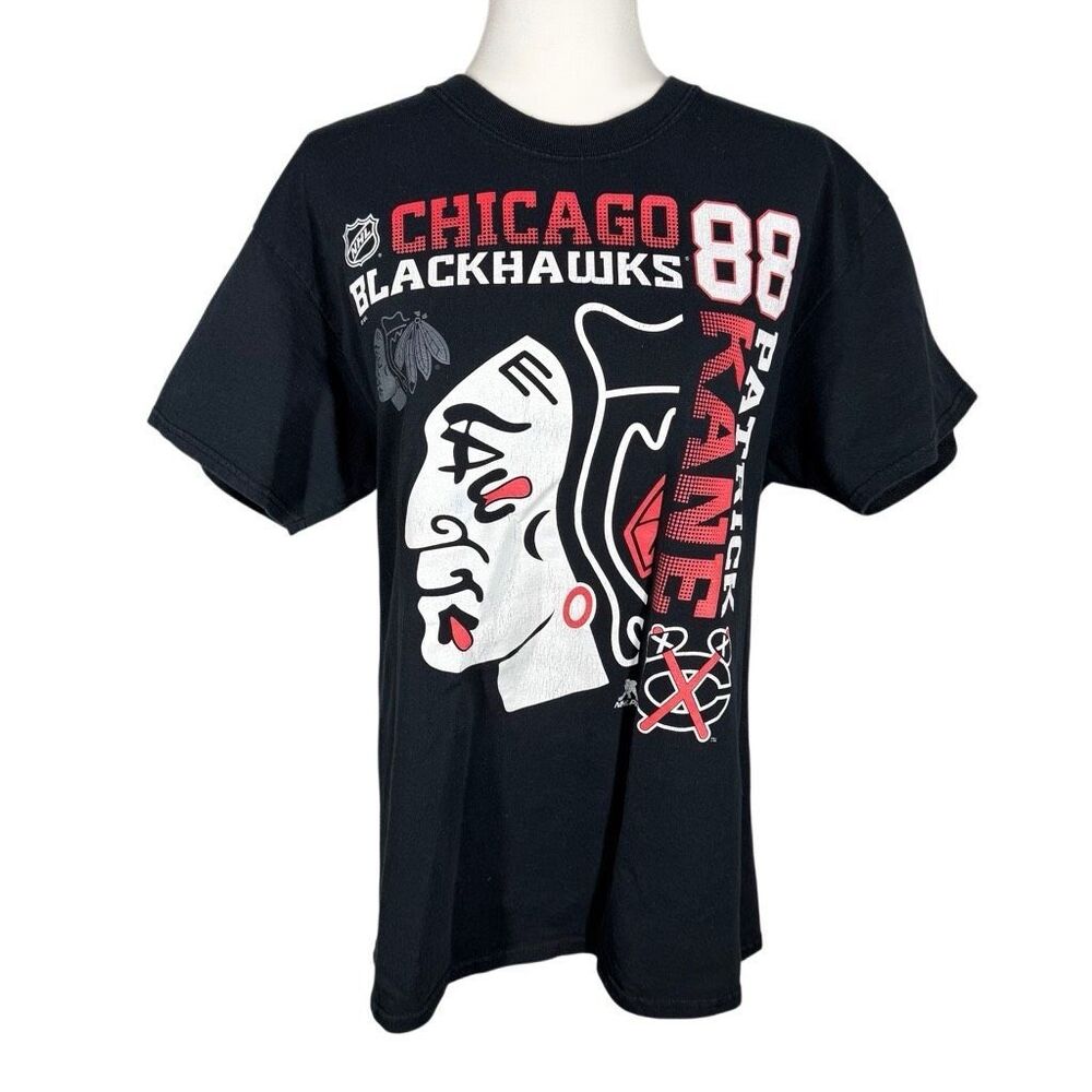 Vintage Chicago Blackhawks Black Short Sleeve Graphic T-shirt Size L Crew Neck